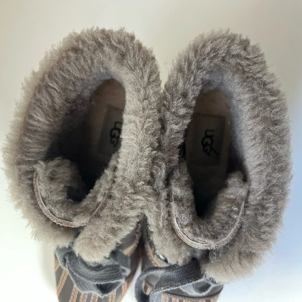 UGG Alasdair Brown Shearling Lined Lace Up Ankle Boots Size 10 - Picture 7 of 11